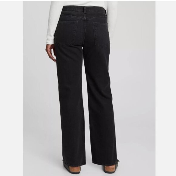 GAP Mid Rise Black Wash 90's Style Loose Straight Jeans Size 25/0 #752100 RT$80 - Picture 6 of 14